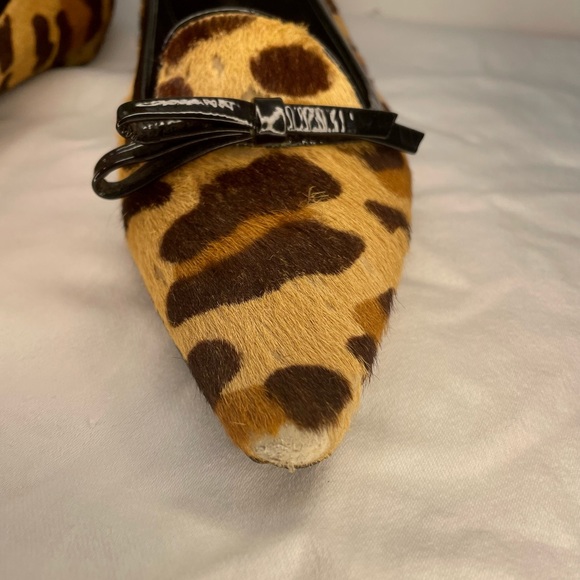 PRADA- women’s leopard print flats with black bow - Picture 5 of 6